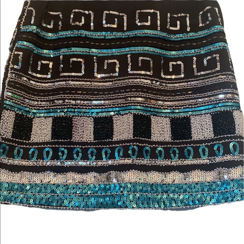 Davi & Dani Beaded and Sequined Black Skirt